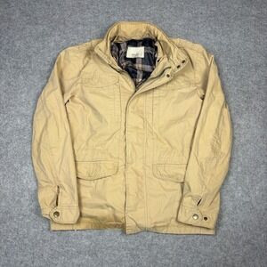Zara Man Sport Classic Tan Khaki Field Jacket Utility Military Coat Mens Large